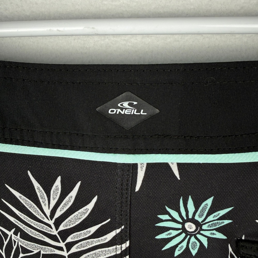 O'Neill Hyperfreak Hawaii Board Shorts Mens 40 Black Tropical Floral Swim Trunks - Picture 5 of 11
